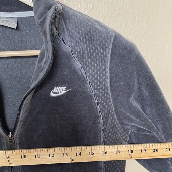 Nike Jacket Womens Medium Gray Full Zip Pockets Athletic Outdoor Y2K - Picture 10 of 11
